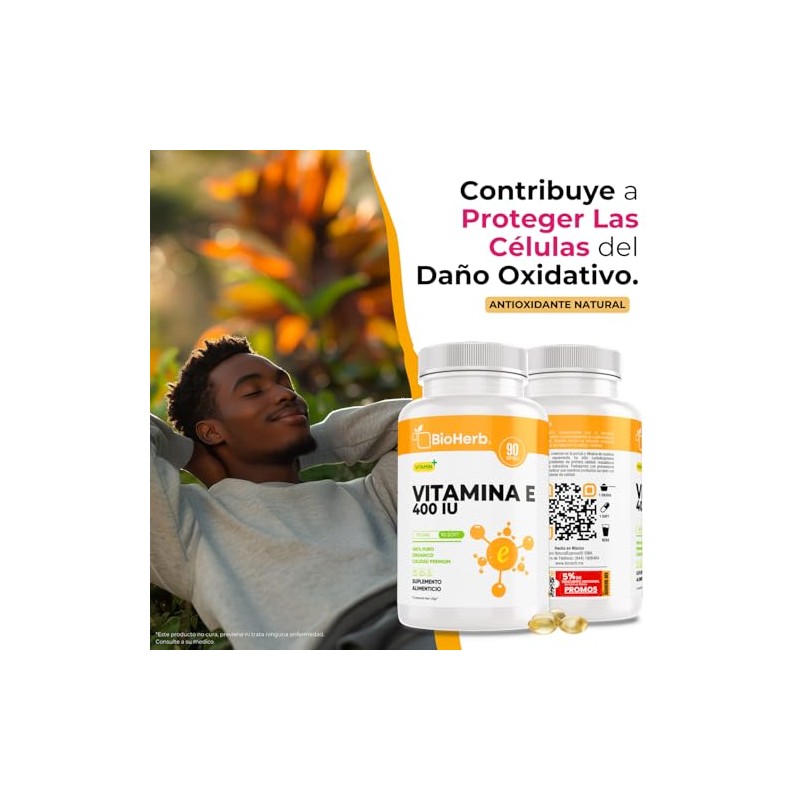 BioHerb® | Vitamina E 400 IU | Antioxidante, Apoyo al
