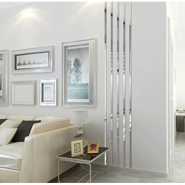 19.7 Ft. Mirror Wall Stickers, Self-Adhesive Acrylic Mirror Tiles, Removable Decals Stickers for Wall Frames/Wallpaper Border/Waist Lines