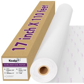Koala Roll Sublimation Paper 17 inch Width and 110 Feet Length, 1 Roll 3'' Core 105gsm Wide Format Sublimation Heat Transfer Paper for Customize Any Gift with Sublimation Blanks and Sublimation ink