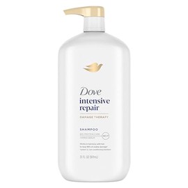 Dove Nutritive Solutions Shampoo for Damaged Hair with Pump Intensive Repair Dry Hair Shampoo Formula with Keratin Actives 31 oz, Pack of 4