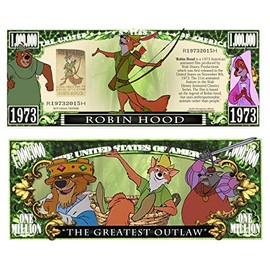 Anime Source Robin Hood Fox Cartoon Animals Commemorative Novelty Million Bill with Semi Rigid Protector