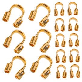 LALAFINA 100pcs Jewelry Wire Guardian u Shape Wire Cable Protector Copper for DIY Jewelry Making and Sturdy