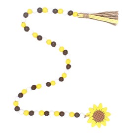 MERRYHAPY String Sunflower Wooden Beads Wooden Sign Rustic Farmhouse Home Decorations Farmhouse Beads Tassel Wooden Pallets Wood Decor Colorful Decor Wood Pallets Honey Bee Charm Rope