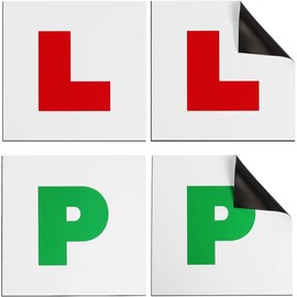 Fully Magnetic Car P-Plates Red L Plate 2 Pack for Car Magnetic Extra Thick Strong Learner Plates, No Melting No Blow off Easy to Move without Scratching Painting off