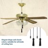 2 Pcs Metal Ceiling Fan Pull Chain Set, Black Pull
