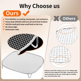 Crispi Tray For/Ninja Crispi Pro As101 /Fn090 Fn091 Fn100 Fn101 Fn103, Food Grade Sus304 Ninja Crispi Air Fryer Accessories