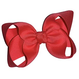 Solid Neon Peach Boutique Hair Bow 4" MADE IN USA