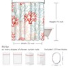 TOMPOP Shower Curtain Pattern Red Pink and Mint Corals Tropical