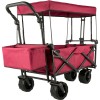 Extra Large Collapsible Garden Cart With Removable Canopy Foldable Four
