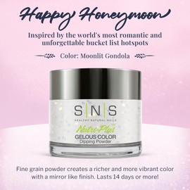 SNS Nail Dip Powder, Gelous Color Dipping Powder - Moonlit Gondola (White, Cream/Silver, Glitter) - Long-Lasting Dip Nail Color Dip Nail Color Lasts 14 Days - Low Odor & No UV Lamp Needed - 1 Oz