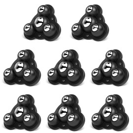 Self Adhesive Caster Wheels, Appliance Rollers for Kitchen Appliances, 2.4 Inch Steel Swivel Universal Wheel Appliance Sliders, Upgraded 30 LBS Load Capacity Per Wheel (Triangles, Black, 8 PCS)