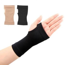 Glove-Style Compression Padded Wrist Support (Pair) for Fitness Wrist Guard Skin Tone Set/XL