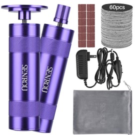 Electric Foot Callus Remover, 2-in-1 Electric Foot Filer/Nail Filer, Callus Remover for Feet with 60Pcs+12Pcs Sandpaper Discs，Holiday Gift Foot Repair Tool, Purple