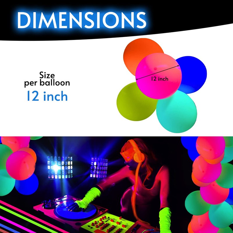 Glow King Black Light Reactive Neon Balloons | Glow In