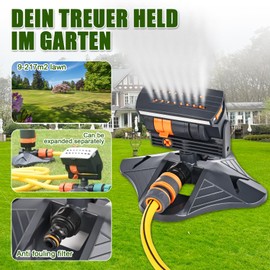 XTDMJ 16 Nozzles Lawn Sprinkler for Garden Watering, 4 Modes Automatic Swing Square Sprinkler for Watering, Sprinkler for Lawn and Areas, Irrigation System, Sprinkler for Garden