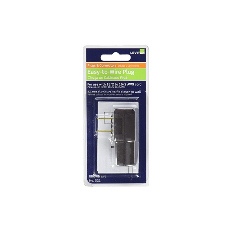 Leviton C20-00321-000 Polarized Easy Wire Plug, 125 V, 15 A,