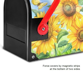 Kcldeci Spring Sunflower Magnetic Mailbox Cover Mailbox Covers Magnetic Mailbox Wraps Post Letter Box Cover Garden Standard Size 21 X 25 inch