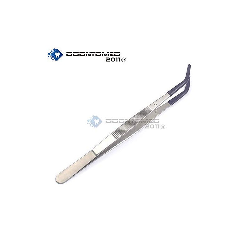 OdontoMed2011 Rubber Tipped C-Tweezers with Rubber Tips PVC Coated