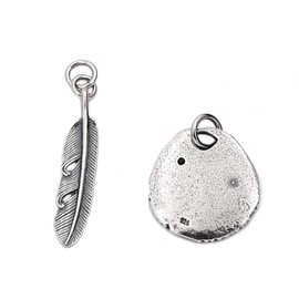 UNIQSUM Flying Eagle Medal Feather Sterling Silver Charm Set Eagle Pendant (Night Sun Lime)