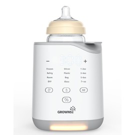 GROWNSY Bottle Warmer, 2024 Fast Baby Bottle Warmer for Breastmilk & Formula, Smart Temperature Control, with Timer, Thaw, Food Heater, Night Light, Calentador De Biberones for All Bottles