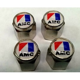 American Motors Corporation AMC Valve Stem Caps (Chrome - AMC)