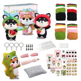 4 Pcs Animal Instructions Felting Pad Needle Felting Basic Tools,Needle Felting Kit, Needle Felting Kit for Beginners, Complete Needle Felting Supplies for DIY Felting Starters