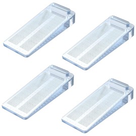 Cisixin 4pcs Door Stop, Non-Slip Door Stopper, Rubber Door Wedge(Transparent)