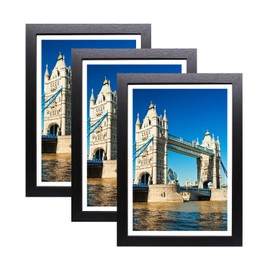 Bobeen A4 Photo Frames, Pack of 3 Black Poster Frame (21x29.7CM) for Table Top and Wall Mounting