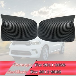 MUXEE Side Mirror Covers,for Jeep Grand Cherokee 2011-2022 and 2011-2026 Dodge Durango，Turn Signal housing Cover Accessories - Carbon Fiber