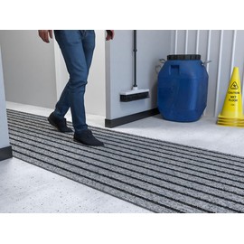 Yellow Safety® Heavy Duty Long Corridor Mat, Indoor Use, Dark Grey, 1 Pack, 3'x33'