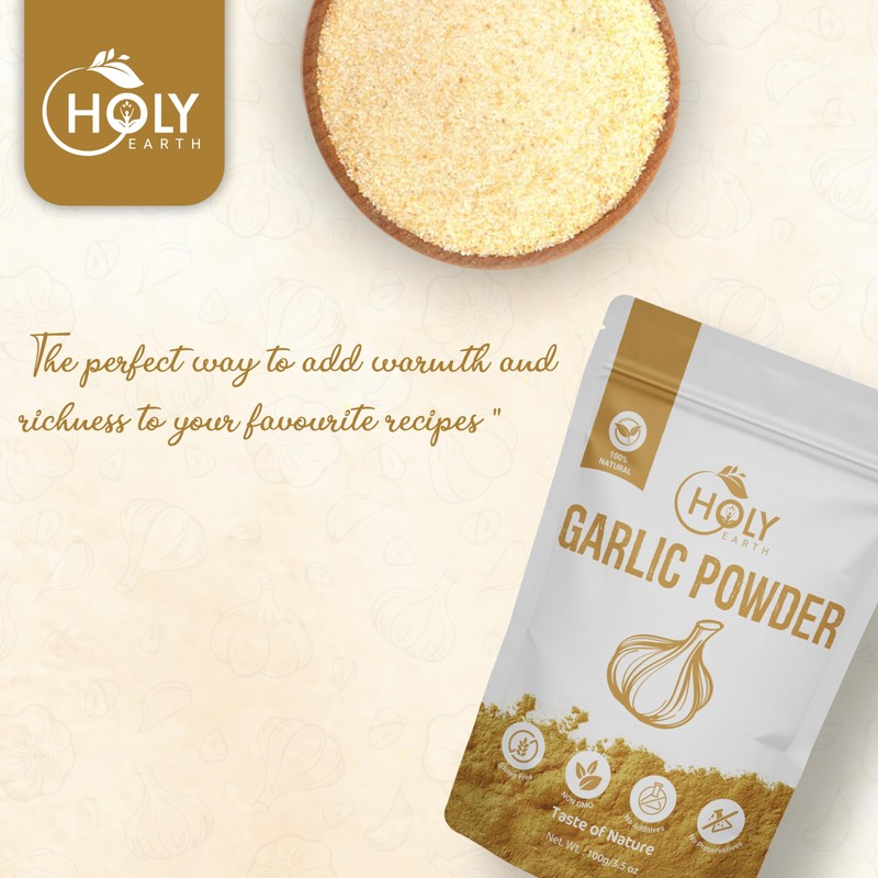 Holy Earth Garlic Powder, 100% Natural, Gluten-Free, Non-GMO, No Additives,