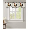 Tie Up Valances for Windows, Farm Rooster Kitchen Curtains Valance
