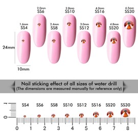 1440Pcs Amber Crystal Rhinestones,Glass Flatback Rhinestones Mini Gemstones for Nail Face Makeup Art Crafts Clothes Decoration - (SS10, 2.8mm,Amber)