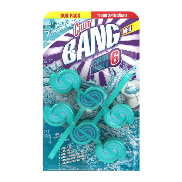 Cillit BANG Color Power 6 Turquoise Dispenser Duo Pack of