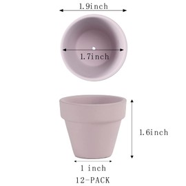 Mini Pink Terracotta Clay Flower Pots 2 inch with Drainage Holes for for Tiny Cactus Herb lithop, Small Succulent Planter Nursery Plant Pot