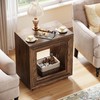 Tribesigns Tribesigns Rustic Wood End Table, 2 Tiered Square Side