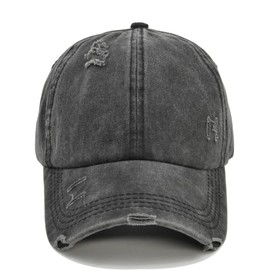 YAMEE Women's Baseball Cap Ponytail Baseball Cap Women's Sun Hat Sun Protection Baseball Cap Women's Vintage Sport Outdoor Cap, 1/black