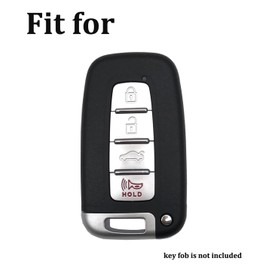Arruweer Key Fob Cover Fit for Kia Borrego Forte Optima Sorento Soul Sportage Rio Hyundai Azera Sonata Veloster Equus Elantra Genesis Key Protector Case