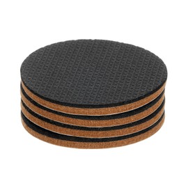 uxcell 4 Pcs Felt & EVA Furniture Pads, 2 3/8" (60mm) Round Furniture Feet Wood Floor Protectors Self Adhesive for Protecting Hardwood Floors, Table Legs and Chair Legs, Brown+Black