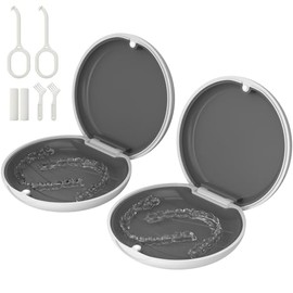 HEMILAB Paquete De 2 Estuche Retenedor, Estuche Slim Aligner, Compatible Con Invisalign, Estuche Protector Bucal, Lindo Estuche Retenedor Ortodóntico Con Herramienta De Eliminación De Retene