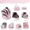 3Pcs Girls Rolling Backpack Kids Bookbag with Wheels Set Elementary