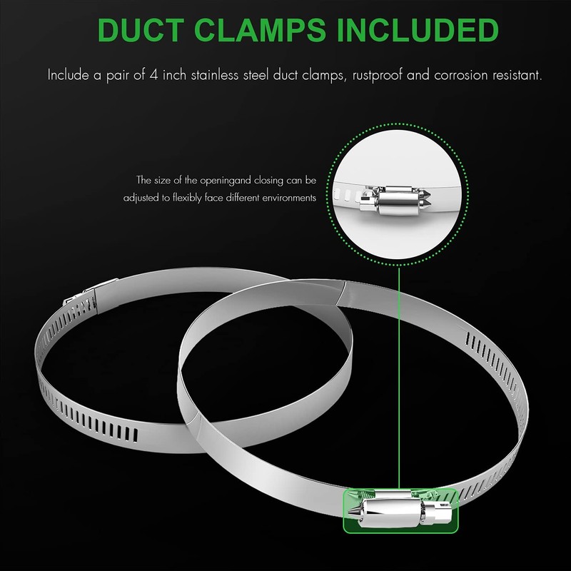 HealSmart 4" 25 Ft Aluminum Ducting Flexible, Heavy-Duty Four-Layer Protection
