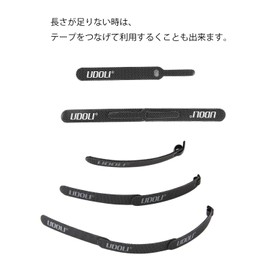 Udoli 50 Pcs Zip Ties Velcro Cable Storage Cable Binding Tape Bands Black/Cord Storage for Home and Office Use, Black