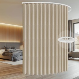 AJAZZ 100% Blackout Curtains for Sliding Glass Doors, Extra Wide Curtains for Patio Sliding Door, Include Ceiling Curtain Track, Room Divider Curtains(Beige, W100 x L84, 1 Pack)