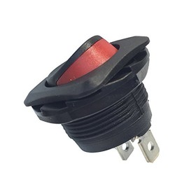 Gardner Bender GSW-51 Electrical Round Hole Rocker Switch, SPST, ON-OFF, 6 A/125V AC, Spade Terminal, Red Illumination
