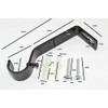 Curtain Rod Holder for Curtain Rods Black with Screws 19