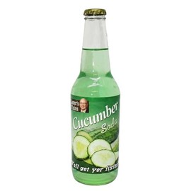 Rocket Fizz Cucumber Soda Flavor | Cane Sugar | Craft Soda Pop Drinks | 12 oz in Glass Bottle (Single Bottle)