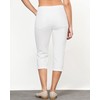 GRAPENT Plus Size Capris for Women White Stretch Jeans for