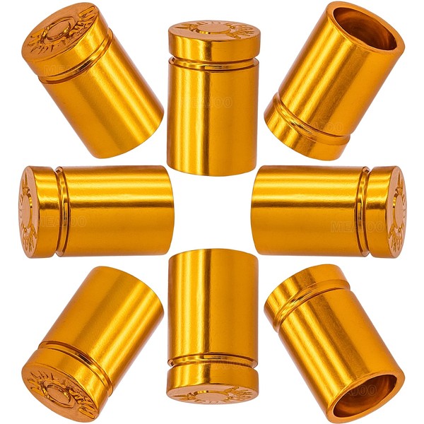 MEAJOO 8PCS Bullet Shell Tire Valve Stem Caps, Anodized Aluminum