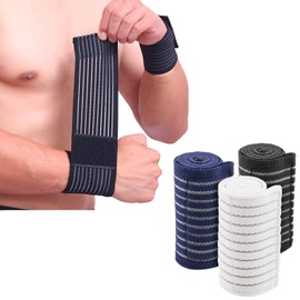 1 Pair Elastic Wrist Bandage with Velcro for Support and Stabilisation - Dark Blue
